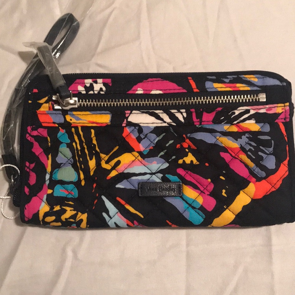 Iconic RFID front zip wristlet